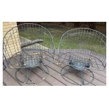 Deck - Mid-Century Modern Wire Patio Set with Bench and 3 Chairs