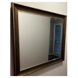 ENTRY-Framed Wall Mirror with Wood Grain Finish