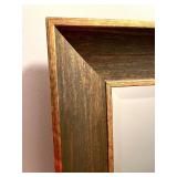 ENTRY-Framed Wall Mirror with Wood Grain Finish
