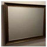 ENTRY-Framed Wall Mirror with Wood Grain Finish