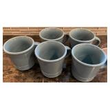K - Set of 5 Caribou Coffee Ceramic Mugs in Blue