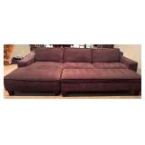 LL - Comfortable Upholstered Sectional Couch with Ottoman