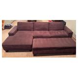 LL - Comfortable Upholstered Sectional Couch with Ottoman