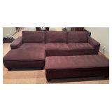 LL - Comfortable Upholstered Sectional Couch with Ottoman