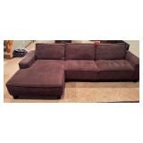 LL - Comfortable Upholstered Sectional Couch with Ottoman