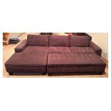 LL - Comfortable Upholstered Sectional Couch with Ottoman
