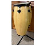 LL - Cosmic Percussion Hand-Carved Conga Drum Pair with Stand