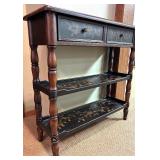 LL - Decorative Wood Console Table with Drawers and Floral Accents