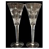 LL - Pair of Waterford Crystal Millennium Collection Champagne Toasting Flutes