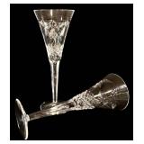 LL - Pair of Waterford Crystal Millennium Collection Champagne Toasting Flutes