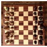 LL - Wooden Chess Set with 17.25 Inch Board and Mixed Material Pieces
