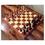 LL - Wooden Chess Set with 17.25 Inch Board and Mixed Material Pieces