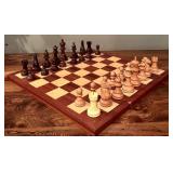 LL - Wooden Chess Set with 17.25 Inch Board and Mixed Material Pieces
