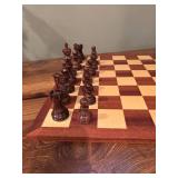 LL - Wooden Chess Set with 17.25 Inch Board and Mixed Material Pieces