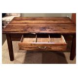LL - Vintage Fond du Lac Table Mfg Co Wooden Table with Drawer