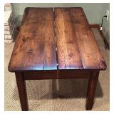 LL - Vintage Fond du Lac Table Mfg Co Wooden Table with Drawer