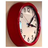 LL - IKEA PERSBY Red Metal Wall Clock, 14 Inch