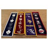 LL - Set of 4 Sports Franchise Heritage Wall Banners Minnesota Vikings Twins Maple Leafs Gophers