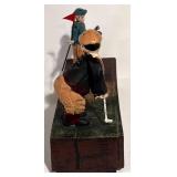 LL - Vintage Cast Iron Birdie Putt Mechanical Bank Hand Painted