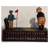 LL - Vintage Cast Iron Birdie Putt Mechanical Bank Hand Painted