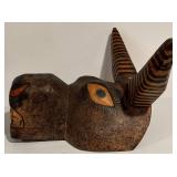 LL - Vintage Hand Carved Wooden Toro Bull Mask