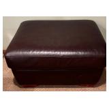 LL - Brown Leather Ottoman