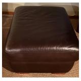 LL - Brown Leather Ottoman