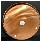 LL - Set of Copper Finish Entertaining Pieces - Platter, Punch Bowl, Pitcher, Water Can, Candle Holders