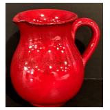 LL - Collection of Red Ceramic Serveware and Decor - Casserole, Pitcher, Vases, Mug, Floral Plate