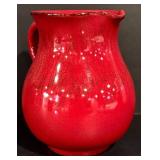 LL - Collection of Red Ceramic Serveware and Decor - Casserole, Pitcher, Vases, Mug, Floral Plate