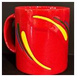 LL - Collection of Red Ceramic Serveware and Decor - Casserole, Pitcher, Vases, Mug, Floral Plate