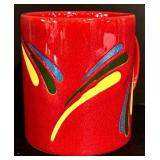 LL - Collection of Red Ceramic Serveware and Decor - Casserole, Pitcher, Vases, Mug, Floral Plate