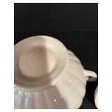 LL - Ceramic Kitchenware Set with Leaf Platter, Lidded Tureen, and Yellow Mugs