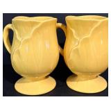 LL - Ceramic Kitchenware Set with Leaf Platter, Lidded Tureen, and Yellow Mugs