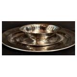 LL - Vintage Collection of Silver Plated Serving Trays and Bowls