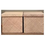 LL - Pair of Woven Storage Boxes with Lids 12x13.5 Inches