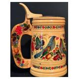 LL - Vintage Swedish Wooden Decor Collection with Dala Horses and Candleholder