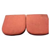 DR - Set of Outdoor Chair Pillows Including 2 Red Cushions and Striped Lounger Cushion