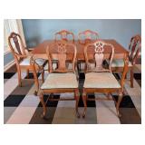 DR - Wood Dining Table with 6 Chairs and 3 Leaves
