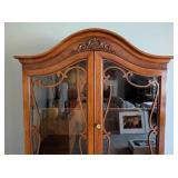 LR - Vintage French Provincial Display Cabinet with Carved Details