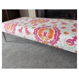 LR - Custom Upholstered Ottoman Bench with Colorful Floral Pattern