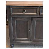 G - Liberty Furniture Hall Buffet Black with Natural Top