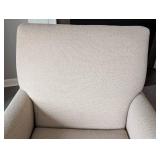 LR - Room and Board Taupe Armchair with Metal Legs