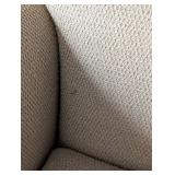 LR - Room and Board Taupe Armchair with Metal Legs