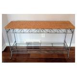 LR - Wicker Top Console Table with Metal Frame