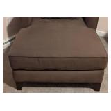 ML - Brown Chaise Armchair with Removable Cushion and Pillow