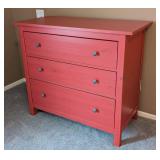 UL - Red Three-Drawer Dresser