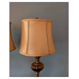 LR - Pair of 28-Inch Decorative Table Lamps with Fabric Shades