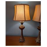 LR - Pair of 28-Inch Decorative Table Lamps with Fabric Shades