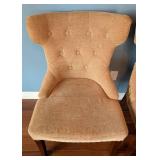 LR - Pair of Pier 1 Upholstered Side Chairs with Button Tufting